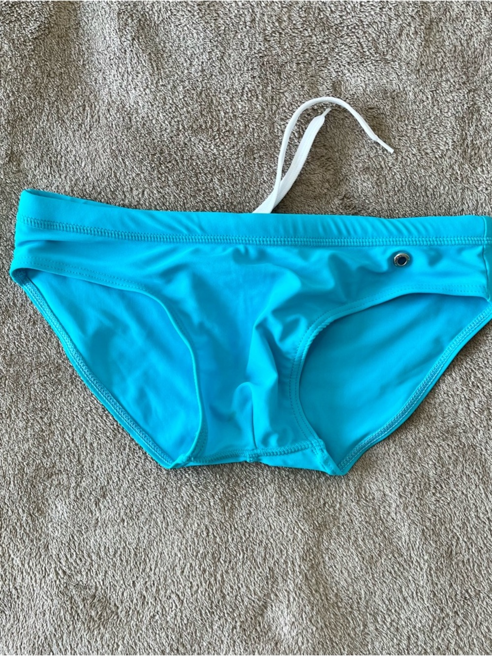 Men's Turquoise Swim Briefs - Classic Fit, medium to small